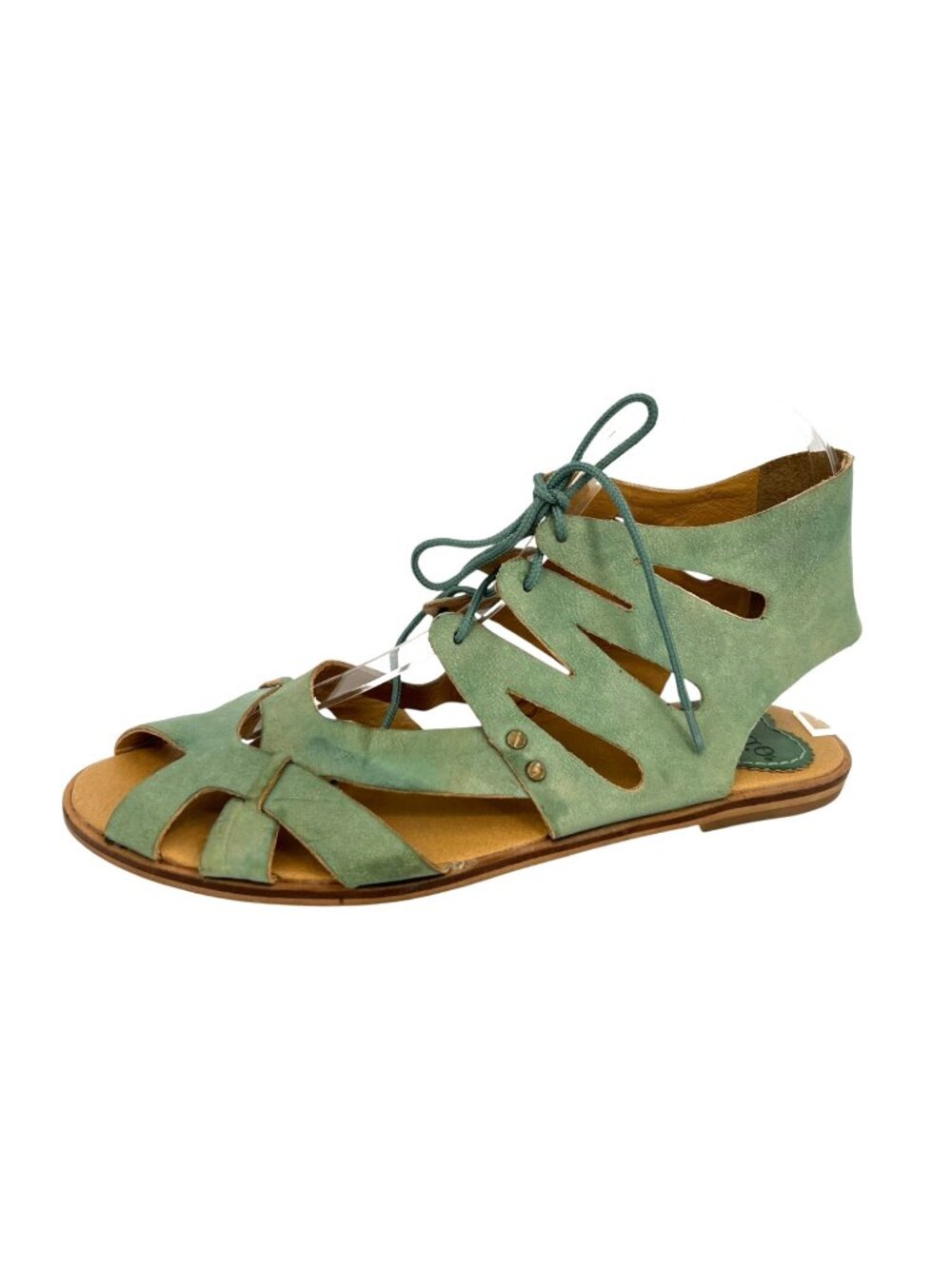 Latigo Anthropologie Barista Teal Leather Open Toe Gladiator Sandals Size 8